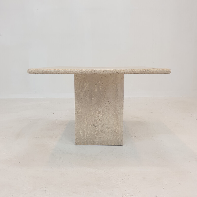 Italian vintage travertine coffee table, 1980s