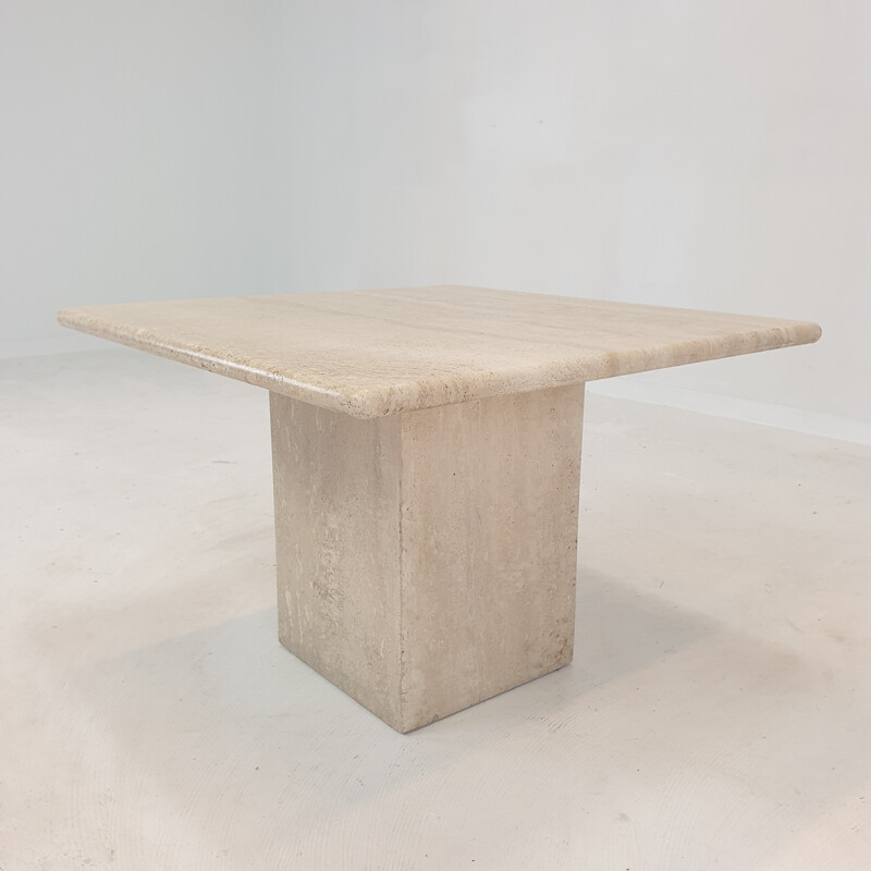 Italian vintage travertine coffee table, 1980s