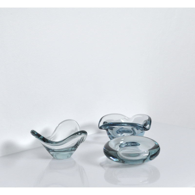 Set of 3 vintage dishes by Per Lütken and Christer Holmgren for Holmegaard, 1950s-1970s