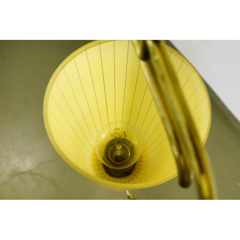 Rare hanging lamp in brass and glass - 1950s