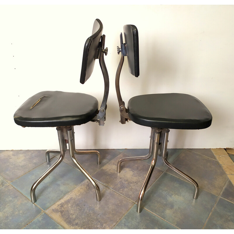 Pair of vintage Bauhaus desk armchairs by Marcel Breuer for Thonet, 1930s