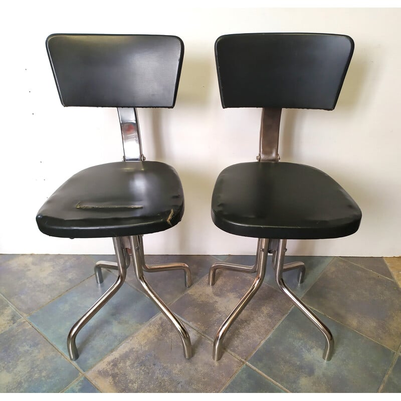 Pair of vintage Bauhaus desk armchairs by Marcel Breuer for Thonet, 1930s