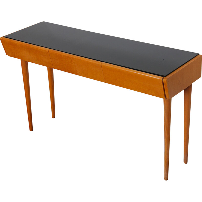 Vintage houten en opaline console, 1960