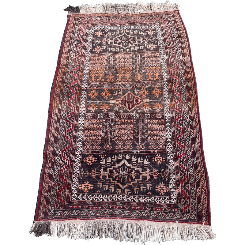 Vintage Afghan hand-knotted rug, 1970