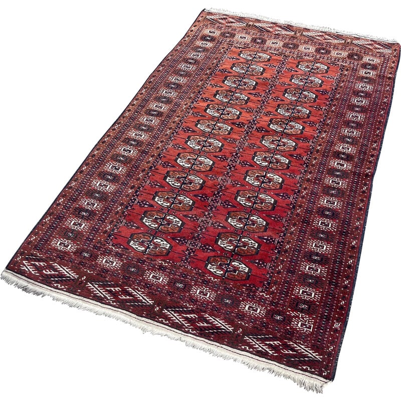 Vintage hand-knotted Afghan rug, 1970