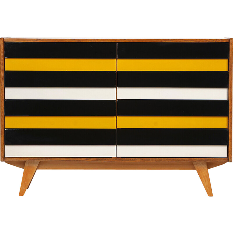 Vintage sideboard U 453 with multicolored drawers by Jiri Jiroutek for Interier Praha, Czechoslovakia 1960s