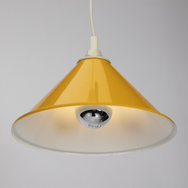 Candeeiro suspenso Vintage amarelo Space Age