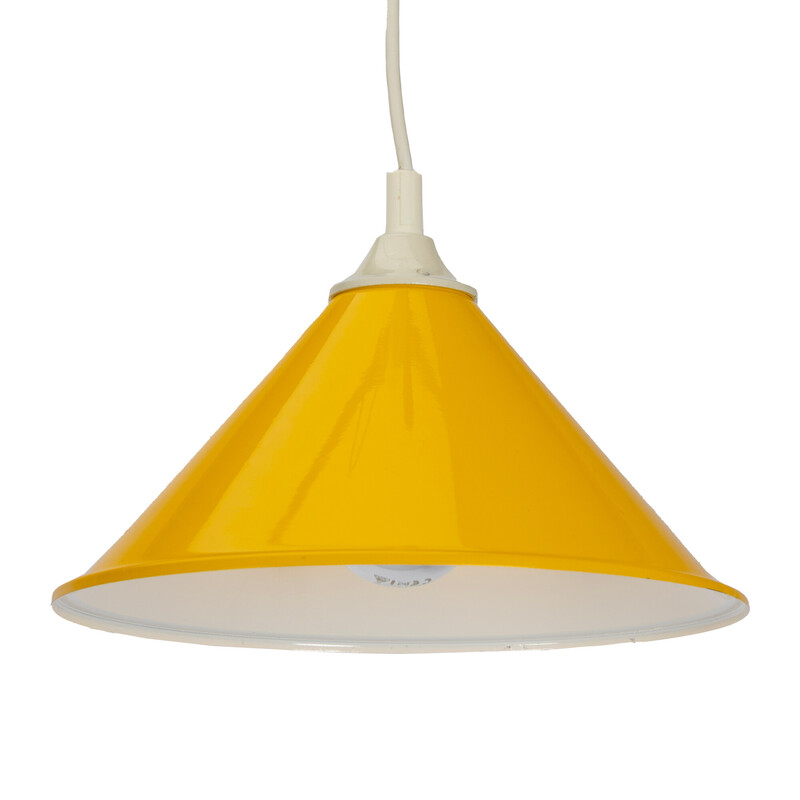 Candeeiro suspenso Vintage amarelo Space Age