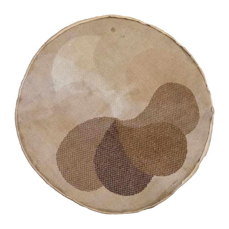 Vintage brown round "Flower" Desso rug