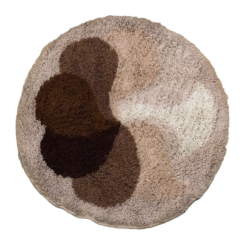 Vintage brown round "Flower" Desso rug