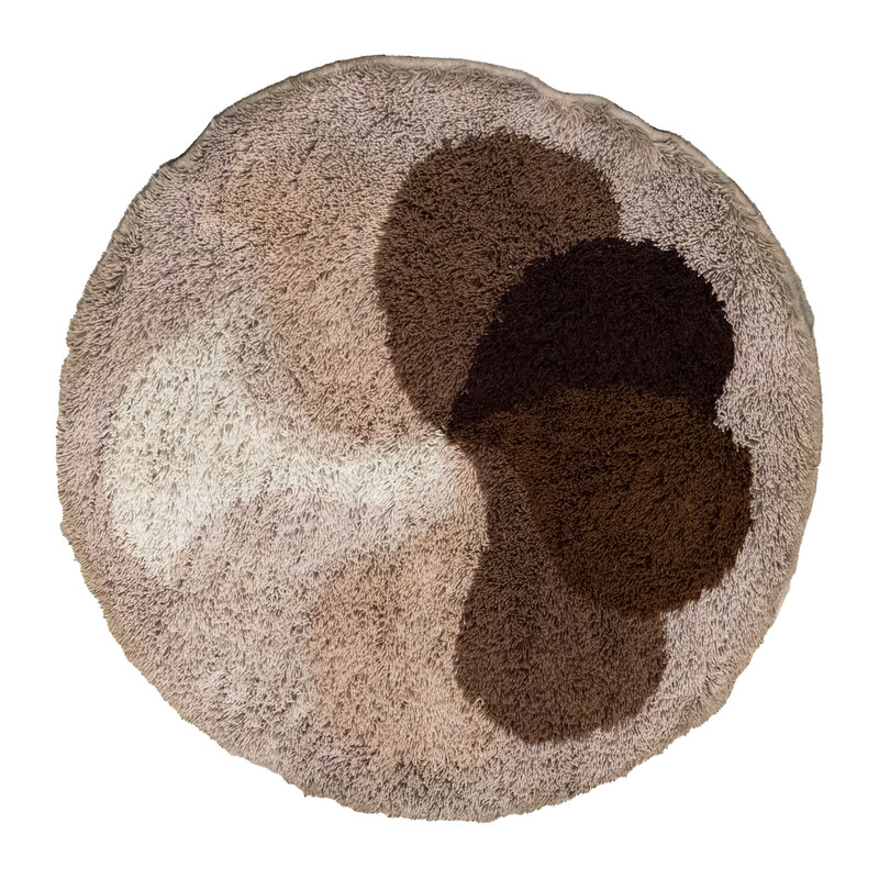 Vintage brown round "Flower" Desso rug