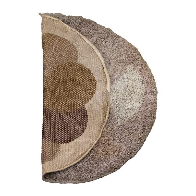 Tapis rond marron vintage "Flower" Desso