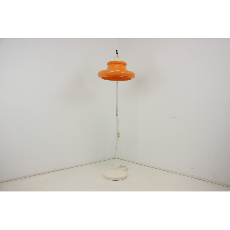 Lampadaire vintage en métal et plastique, Tchécoslovaquie 1970