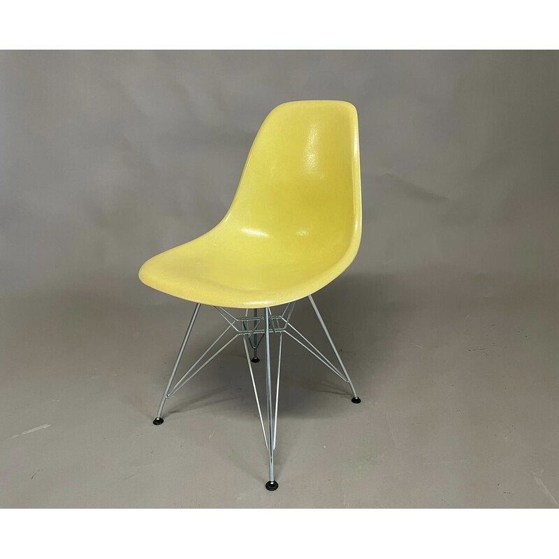 Vintage yellow Dax side chair by Charles and Ray for Herman Miller, USA 1970s