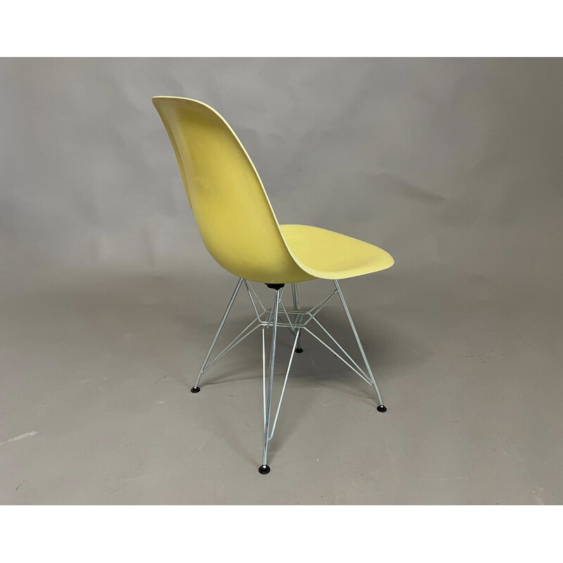 Chaise d'appoint vintage jaune Dax par Charles et Ray pour Herman Miller, USA 1970