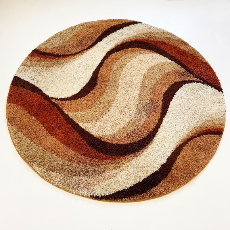 Vintage "Wave" high pile rug by Prinstapijt Desso, Netherlands 1970s