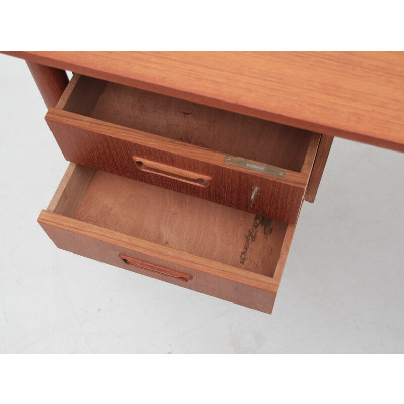 Scandinavian vintage teak flap desk with tapered legs