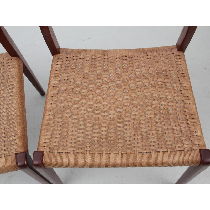 Set of 4 sandinavian vintage teak chairs model 71 by Niels O. Møller