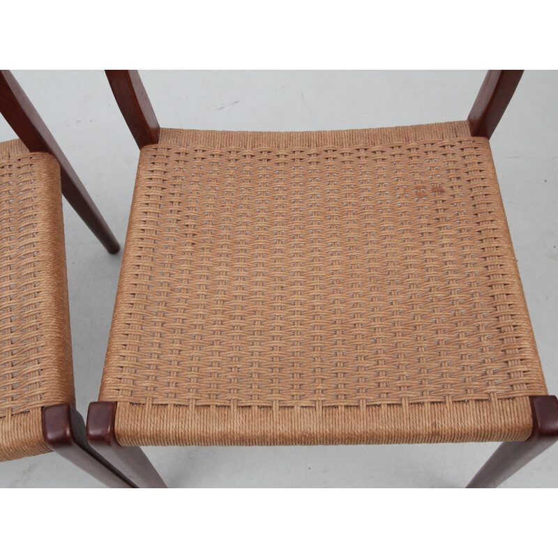 Série de 4 chaises scandinaves vintage en teck modèle 71 par Niels O. Møller
