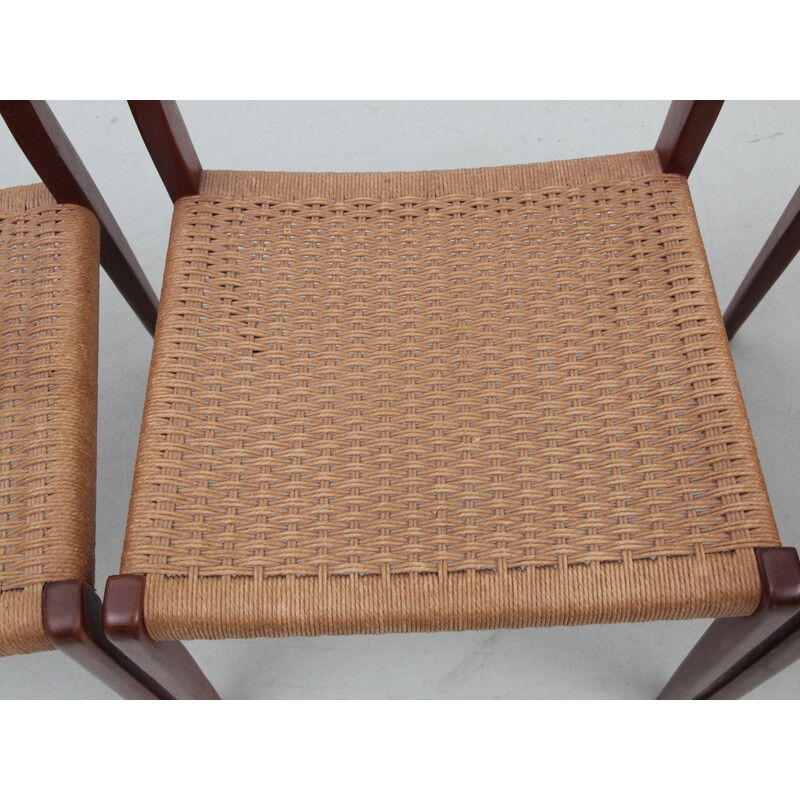 Set of 4 sandinavian vintage teak chairs model 71 by Niels O. Møller