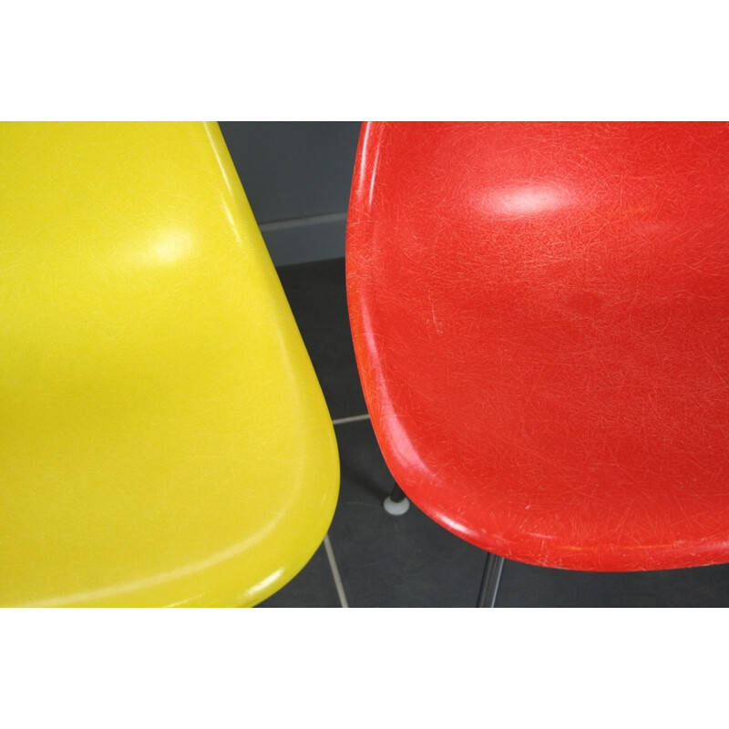 Série de 4 chaises" DSX" fibre Eames pour Herman Miller - 1960