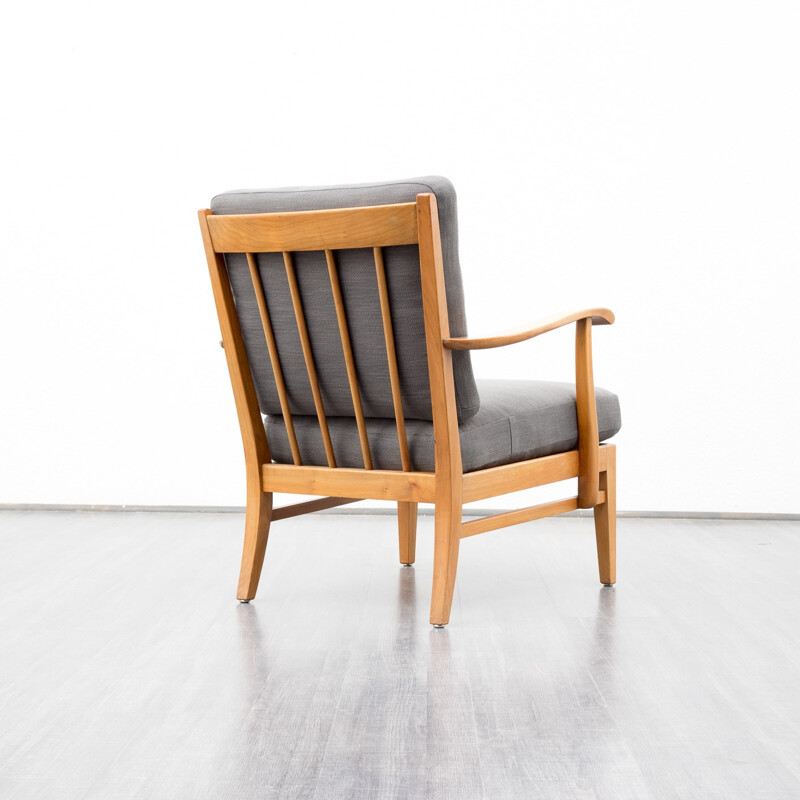 Fauteuil en merisier, Knoll Antimott - années 50