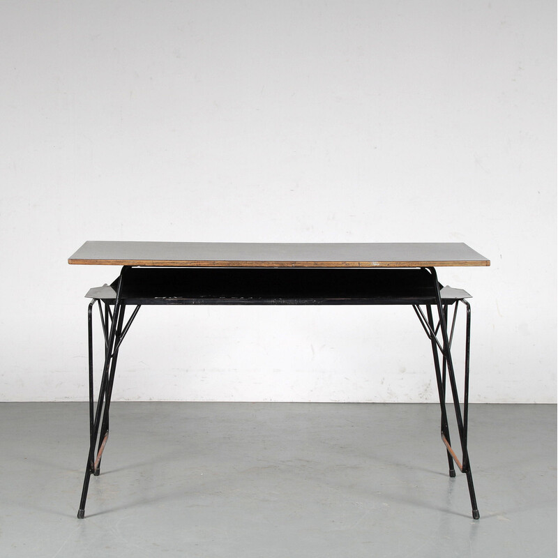 Vintage teacher's desk by Willy van der Meeren for Tubax, Belgium 1950s