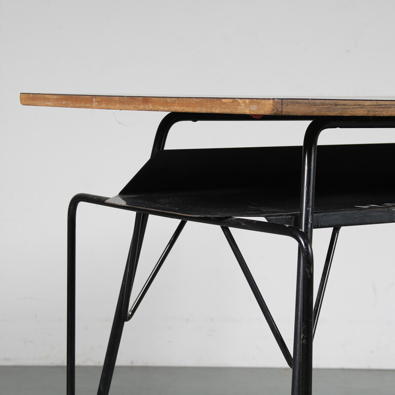 Vintage teacher's desk by Willy van der Meeren for Tubax, Belgium 1950s