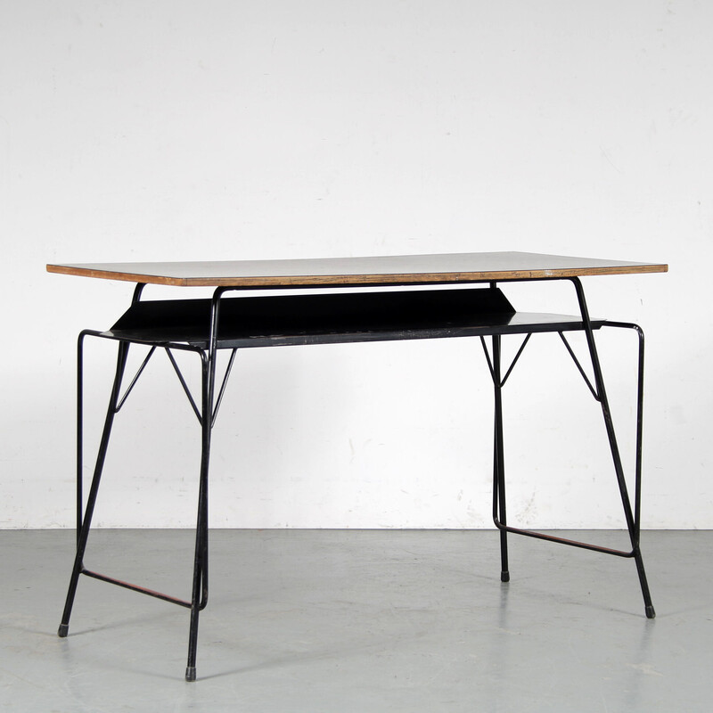 Vintage teacher's desk by Willy van der Meeren for Tubax, Belgium 1950s