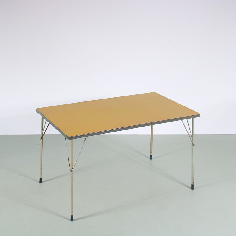 Mesa de comedor vintage de Wim Rietveld para Gispen, Países Bajos años 50