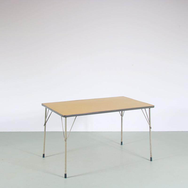 Mesa de comedor vintage de Wim Rietveld para Gispen, Países Bajos años 50