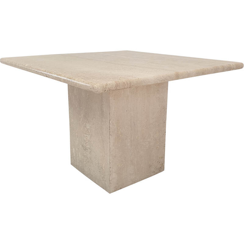 Italian vintage travertine coffee table, 1980s