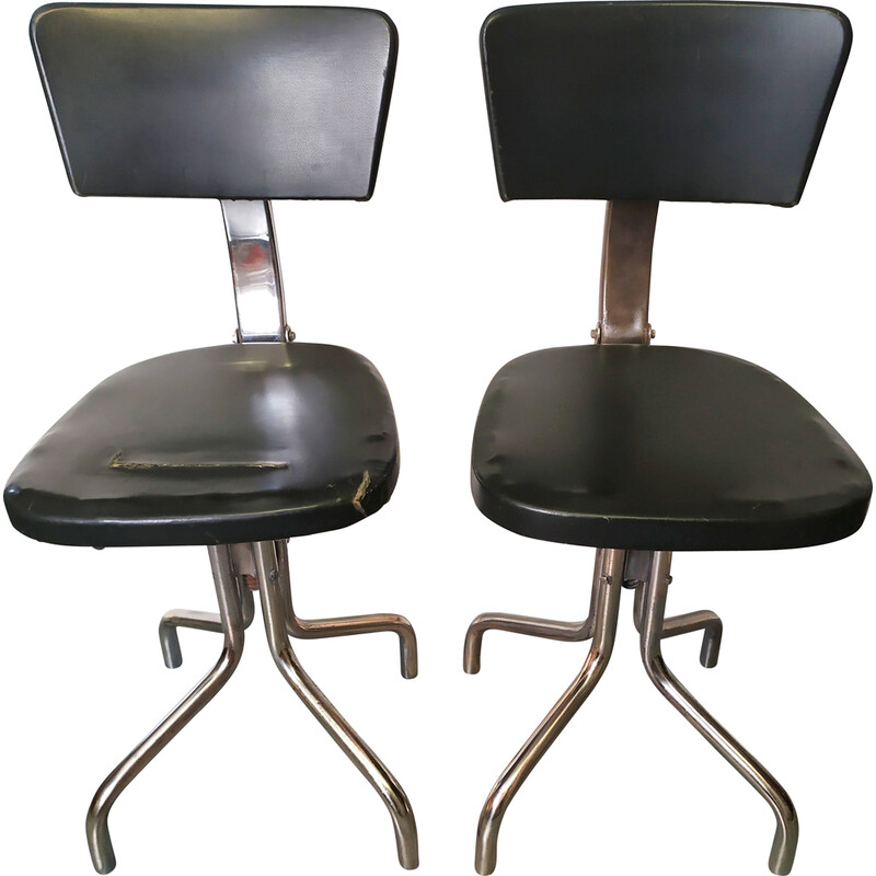 Pair of vintage Bauhaus desk armchairs by Marcel Breuer for Thonet, 1930s