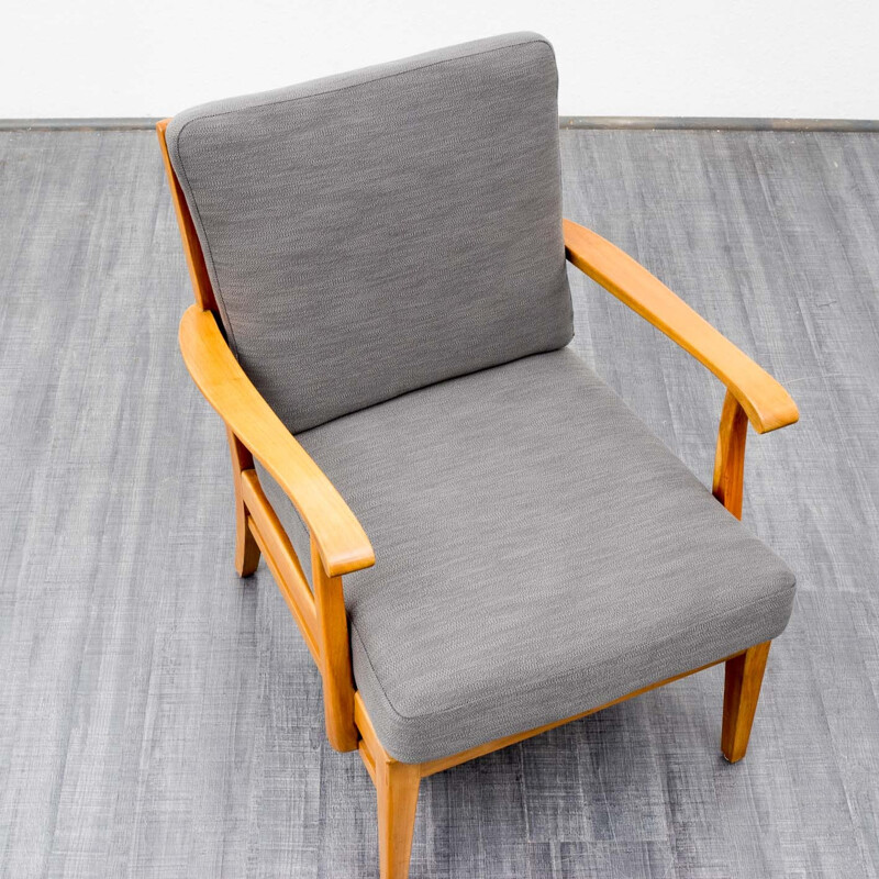 Fauteuil en merisier, Knoll Antimott - années 50