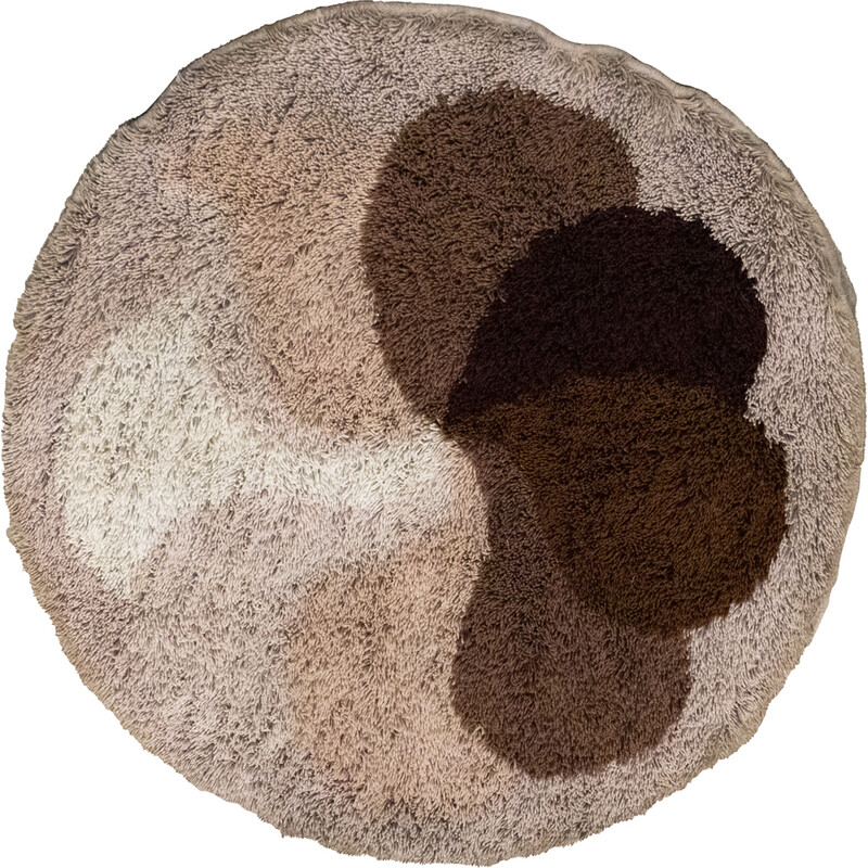 Vintage bruin rond "Flower" Desso tapijt