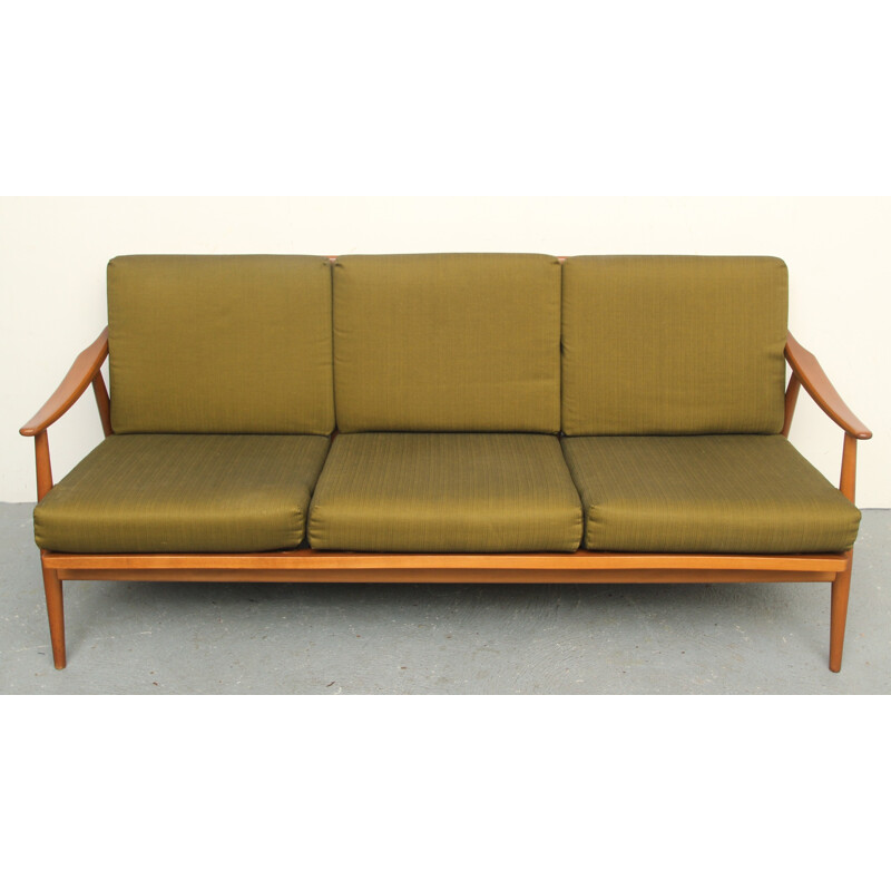 3-seater sofa in kaki - 1960s