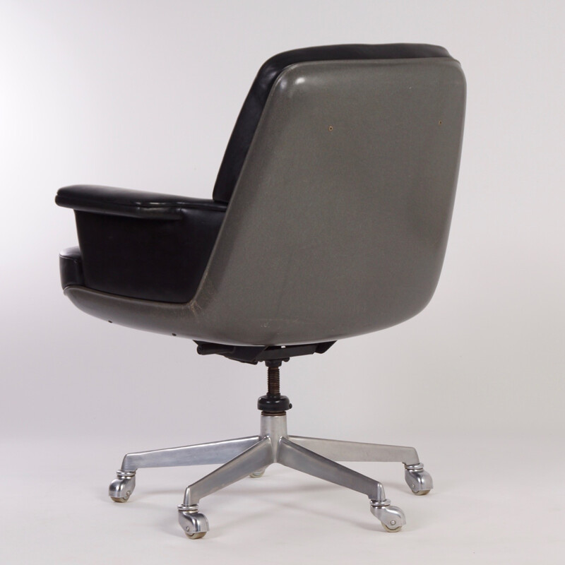 Wilkhahn Executive Office Chair in Black Leather - 1970s