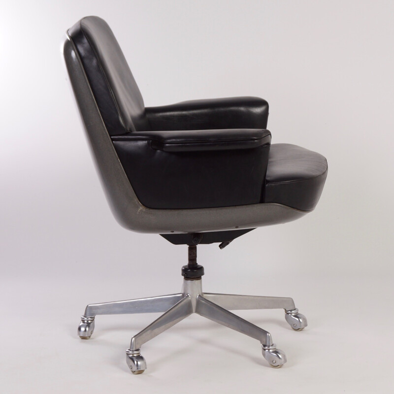 Wilkhahn Executive Office Chair in Black Leather - 1970s