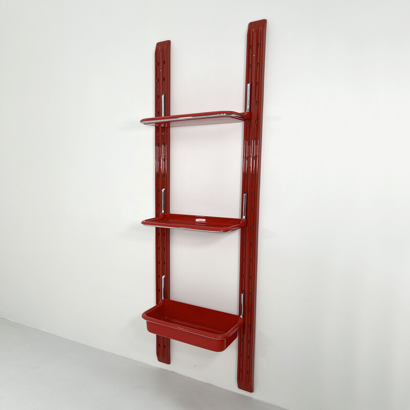 Vintage bookcase "Speedy" in plastic and metal by Alberto Rosselli for Saporiti, 1970s