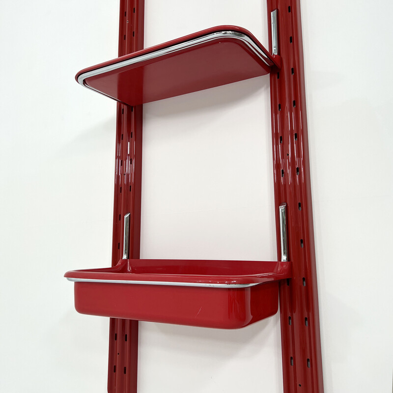 Vintage bookcase "Speedy" in plastic and metal by Alberto Rosselli for Saporiti, 1970s