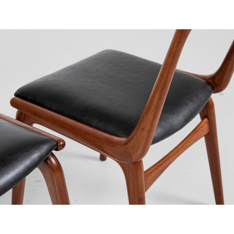 Conjunto de 6 cadeiras de teca "Boomerang" de Alfred Christensen para Slagelse, Dinamarca nos anos 60