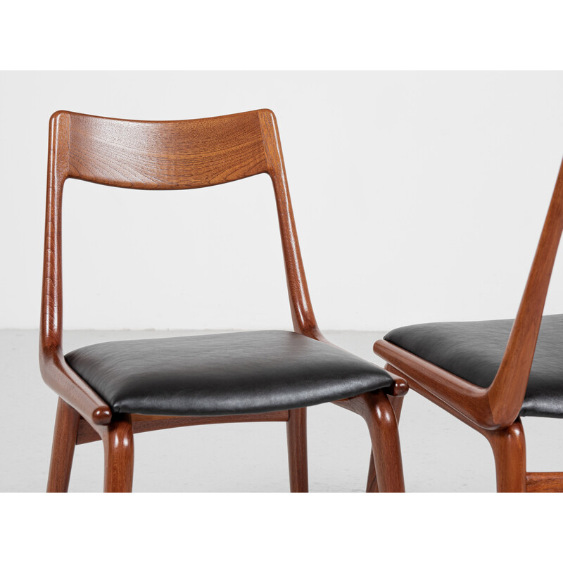 Set of 6 teak "Boomerang" chairs by Alfred Christensen for Slagelse, Denmark 1960s