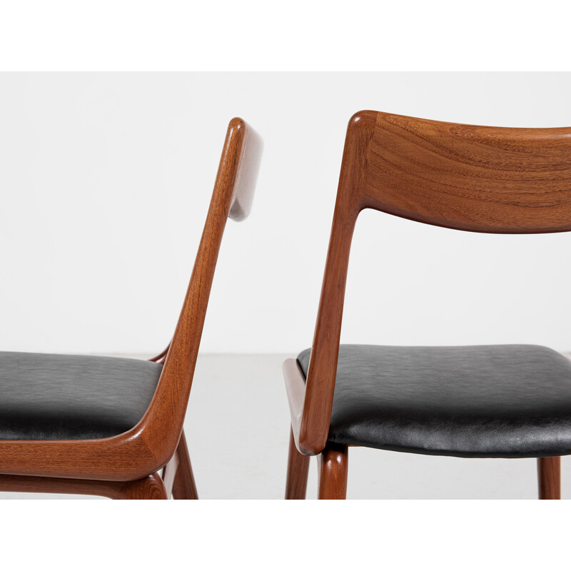 Juego de 6 sillas "Boomerang" de teca de Alfred Christensen para Slagelse, Dinamarca Años 60