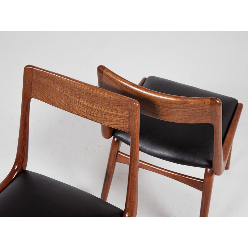 Juego de 6 sillas "Boomerang" de teca de Alfred Christensen para Slagelse, Dinamarca Años 60