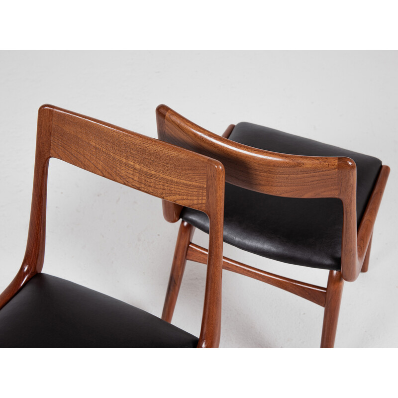 Set of 6 teak "Boomerang" chairs by Alfred Christensen for Slagelse, Denmark 1960s