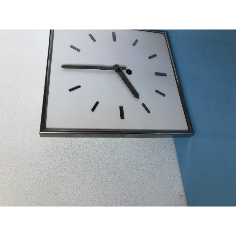 Reloj de pared vintage "Kienzle" en metal y madera, Alemania años 30
