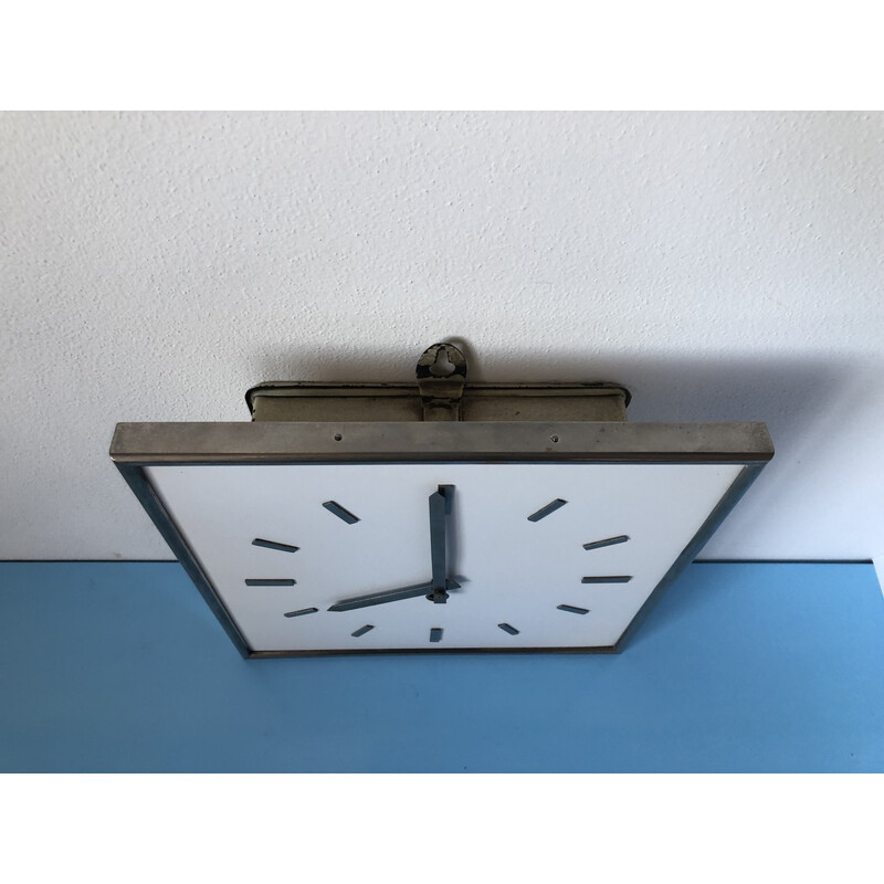 Vintage wall clock "Kienzle" in metal and wood, Germany 1930s