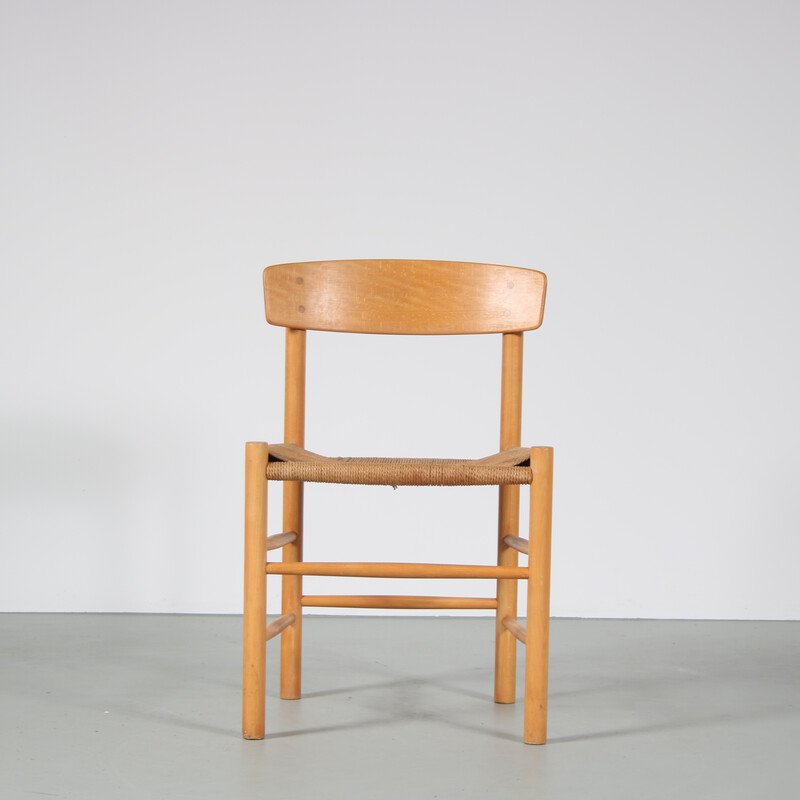 Ensemble de 4 chaises vintage Shaker en bois de hêtre par Borge Mogensen pour Fdb Mobler, Danemark 1960