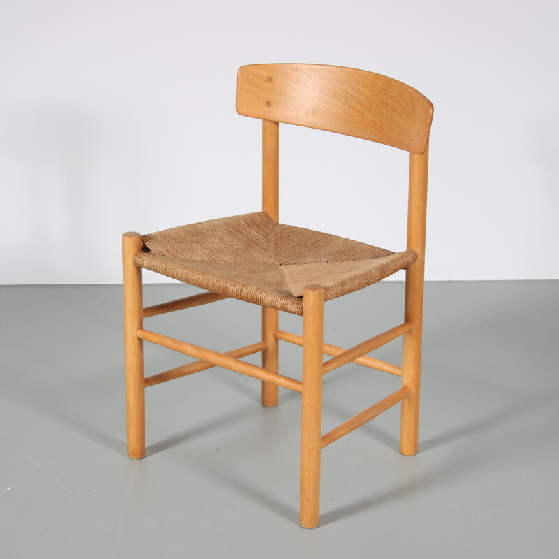 Ensemble de 4 chaises vintage Shaker en bois de hêtre par Borge Mogensen pour Fdb Mobler, Danemark 1960