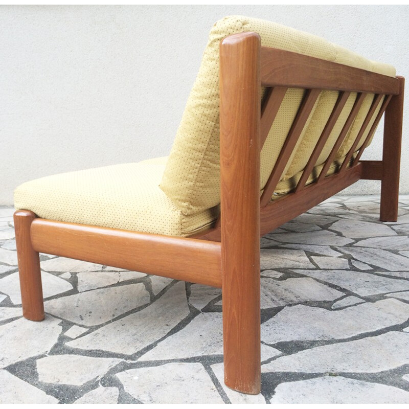 Scandinavian 3-seater bench in teak - 1960s